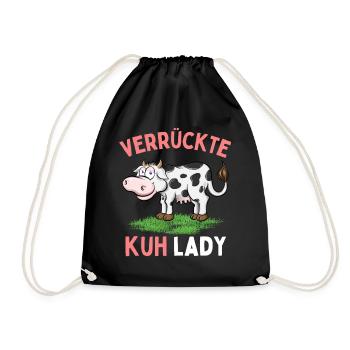 CRAZY COW LADY - Funny Farmer's Wife Farmer - Drawstring Bag - black - Front