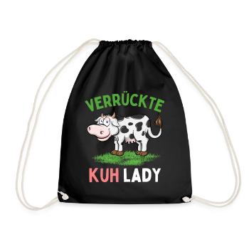 CRAZY COW LADY - Funny Farmer's Wife Farmer - Drawstring Bag - black - Front