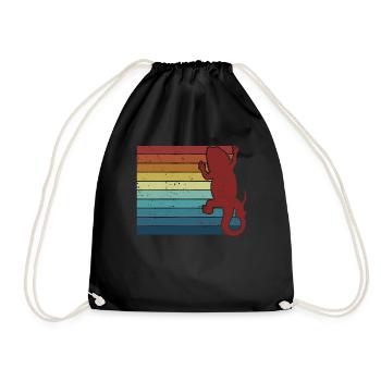 Retro Pogona Pet Lizard Owner Bearded Dragon - Drawstring Bag - black - Front