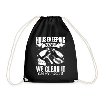 House Cleaner Housekeeper - Housekeeping Staff - Drawstring Bag - black - Front