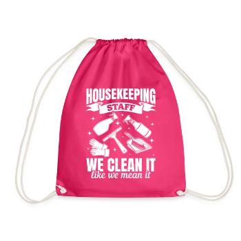 Femme de ménage Femme de ménage - Personnel d’entretien ménager - Sac de sport léger - fuchsia - Devant