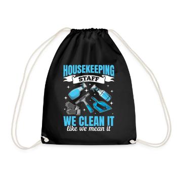 House Cleaning Housekeeper - Housekeeping Staff - Drawstring Bag - black - Front