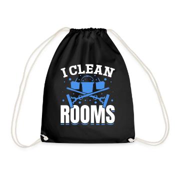 I Clean Rooms - Housekeeper House Cleaner House Cl - Turnbeutel - Schwarz - Vorne