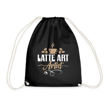 Latte Art Artist - Barista Coffee Fans - Drawstring Bag - black - Front