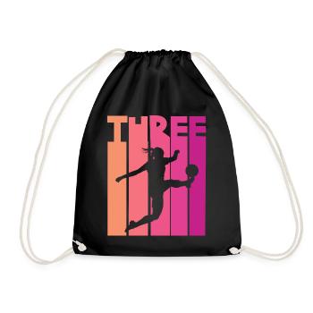 Soccer Woman Soccer 3rd Birthday - Drawstring Bag - black - Front