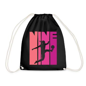 Footballer Soccer 9th Birthday - Drawstring Bag - black - Front