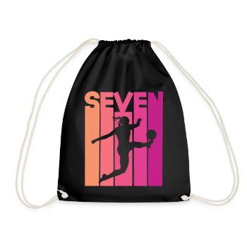 Joueuse de football 7e anniversaire - Sac de sport léger - noir - Devant