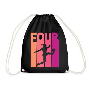 Footballer Soccer 4th Birthday - Drawstring Bag - black - Front