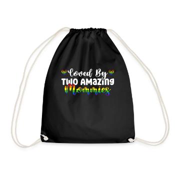 Gay Mom Lesbian Mothers Mothers Day - Drawstring Bag - black - Front