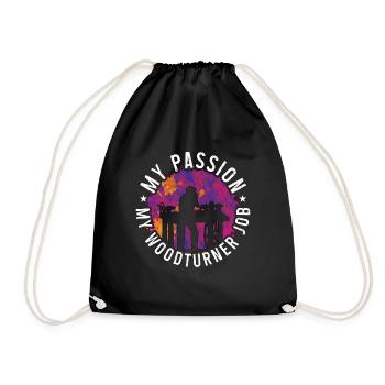 Tourneur sur bois Ma passion Mon métier de tourneur sur bois Menuisier - Sac de sport léger - noir - Devant