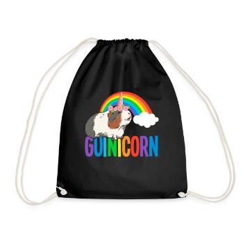 Meerschweinchen Regenbogen LGBTQ - Turnbeutel - Schwarz - Vorne