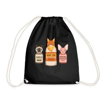 Chemise d’infirmière, Maine Coon Siamese Sphynx chat bouteille - Sac de sport léger - noir - Devant