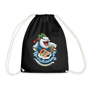Sushi Yokai Monster Vintage Ukiyo-E Japan Kunst - Turnbeutel - Schwarz - Vorne