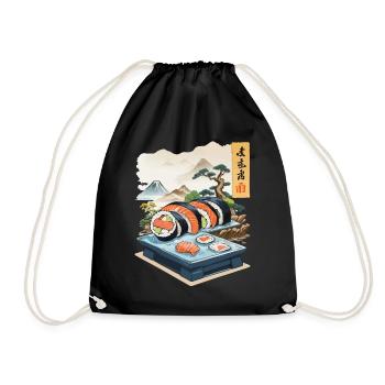 Japon Sushi Nourriture Streetwear Design Esthétique - Sac de sport léger - noir - Devant