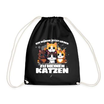 JE PRÉFÈRE ALLER VOIR MES CHATS MAINTENANT ! - Sac de sport léger - noir - Devant