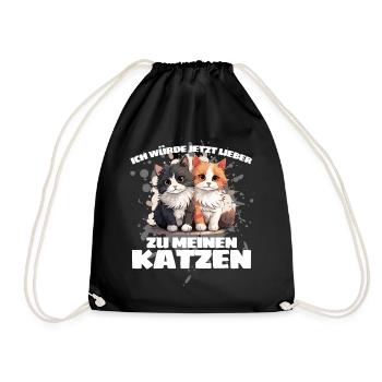 JE PRÉFÈRE ALLER VOIR MES CHATS MAINTENANT Drôle - Sac de sport léger - noir - Devant