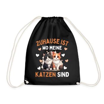 I JUST LIKE CATS! Funny Cat Cat - Drawstring Bag - black - Front