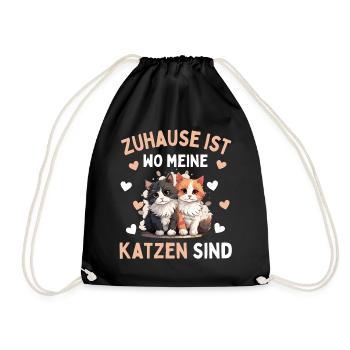 I JUST LIKE CATS! Funny Cat Cat - Drawstring Bag - black - Front