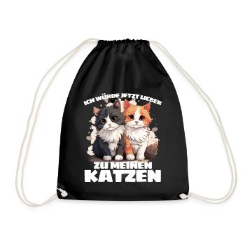 JE PRÉFÈRE ALLER VOIR MES CHATS TOUT DE SUITE - Sac de sport léger - noir - Devant