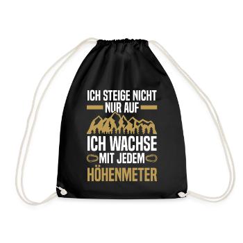 Bergsteiger Wandern Wanderer Klettern Bergsteigen - Turnbeutel - Schwarz - Vorne