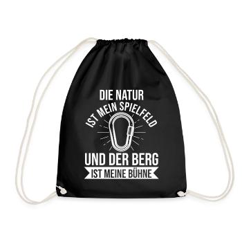 Mountaineer, Hiking, Hiker, Climbing, Mountaineering - Drawstring Bag - black - Front