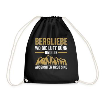 Bergsteiger Wandern Wanderer Klettern Bergsteigen - Turnbeutel - Schwarz - Vorne