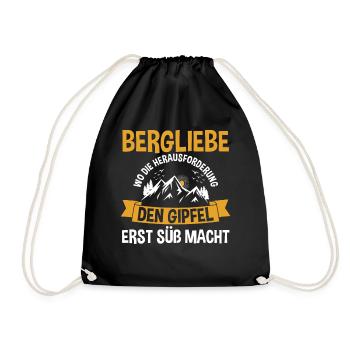 Mountaineer, Hiking, Hiker, Climbing, Mountaineering - Drawstring Bag - black - Front