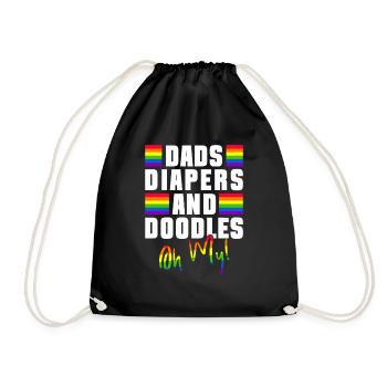 Gay Dad Ally Dad Father's Day - Drawstring Bag - black - Front