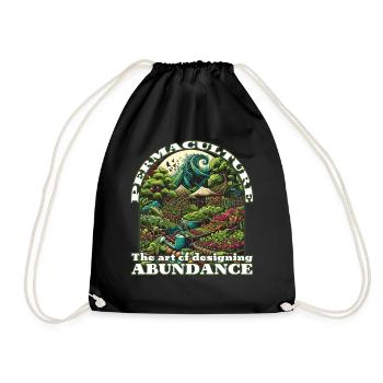 Permaculture Garden Food Forest Design - Drawstring Bag - black - Front