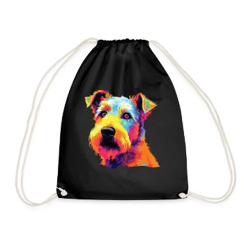Aquarelle colorée Lakeland Terrier - Sac de sport léger - noir - Devant