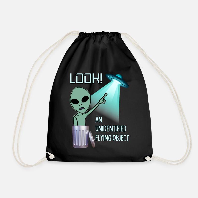 UFO ansehen - Turnbeutel - Schwarz