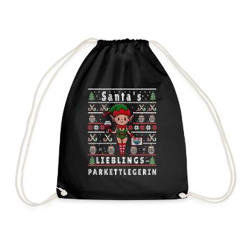 Ugly Christmas SANTA'S FAVORITE PARQUET LAYER - Drawstring Bag - black - Front