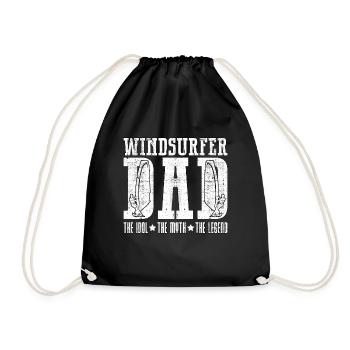 Windsurfer Dad The Idol The Myth Loves Windsurfing - Turnbeutel - Schwarz - Vorne