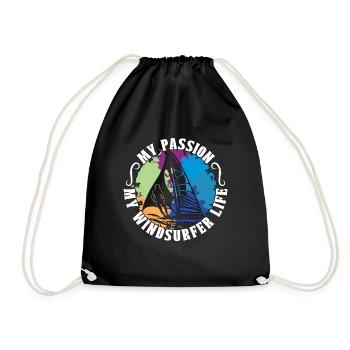 Windsurfer Ma Passion Ma Vie de Windsurfer Wakeboard - Sac de sport léger - noir - Devant