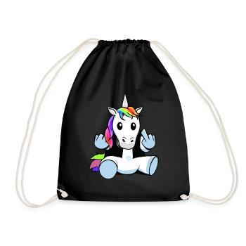 Fabelwesen Fabel Einhorn Jugendliche Jugendlicher - Turnbeutel - Schwarz - Vorne