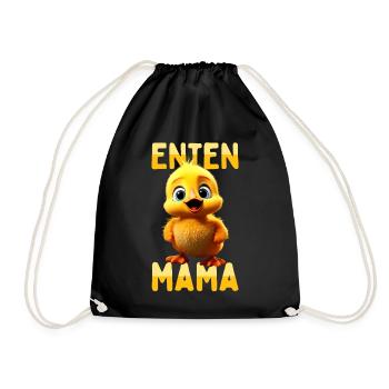 Ducks Mom Mother's Day Cute Ducklings Mother Duck - Drawstring Bag - black - Front
