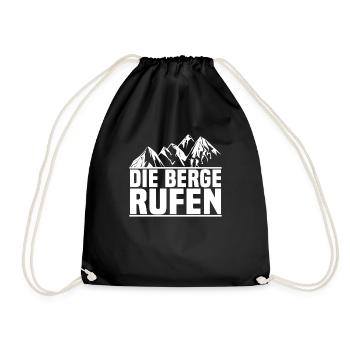 Die Berge rufen Bergsteiger - Turnbeutel - Schwarz - Vorne