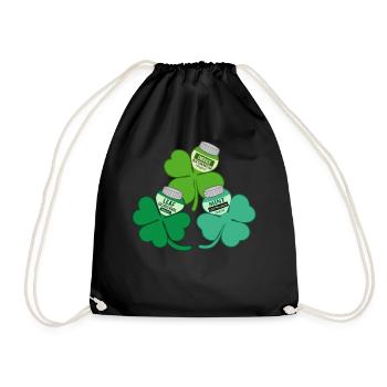 Chemise d’infirmière, feuille d’émeraude menthe trèfle à quatre feuilles - Sac de sport léger - noir - Devant