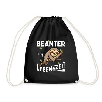 Sloth Civil Servant for Life - Drawstring Bag - black - Front