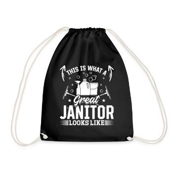 This Is What A Great Janitor Looks Like - Janitor - Turnbeutel - Schwarz - Vorne