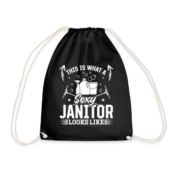 This Is What A Sexy Janitor Looks Like - Sexy Jani - Drawstring Bag - black - Front