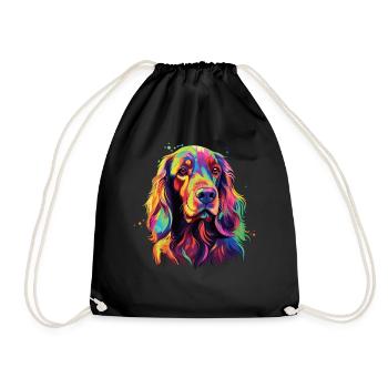 Aquarelle colorée irlandais Setter - Sac de sport léger - noir - Devant