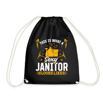 Voici à quoi ressemble un concierge sexy - Nettoyage - Sac de sport léger - noir - Devant