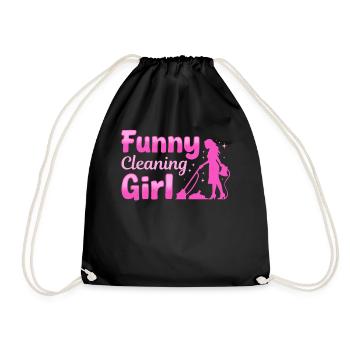 House Cleaner Housekeeper Girls - Funny Cleaning G - Drawstring Bag - black - Front