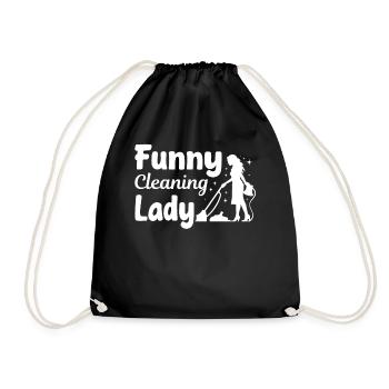Femme de ménage Femme de ménage - Drôle de femme de ménage - Sac de sport léger - noir - Devant