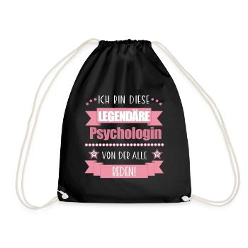 Psychologin Psychologie süßes Geschenk - Turnbeutel - Schwarz - Vorne