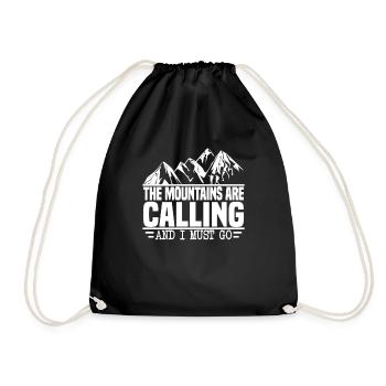 The mountains are calling, I've got to go, mountaineers - Drawstring Bag - black - Front