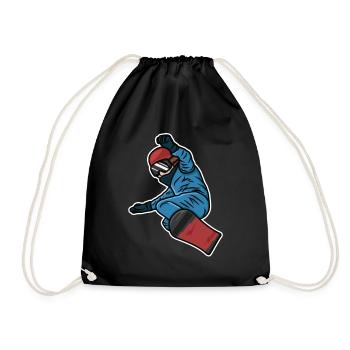 Kleiner Snowboarder - Turnbeutel - Schwarz - Vorne