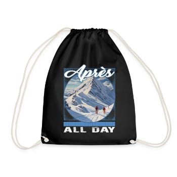 Apres All Day Atmospheric Alpine Depth Descent - Drawstring Bag - black - Front