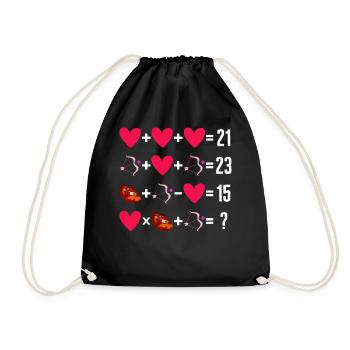 Math Shirt, Math Order Of Operation Heart Cupid - Drawstring Bag - black - Front